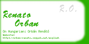 renato orban business card