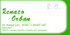 renato orban business card